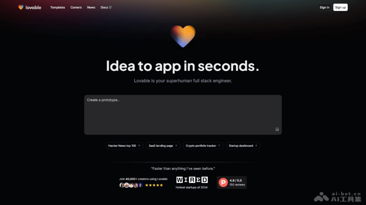 Lovable – AI programming tool, using natural dialogue to quickly build websites and web applications | AI Toolset